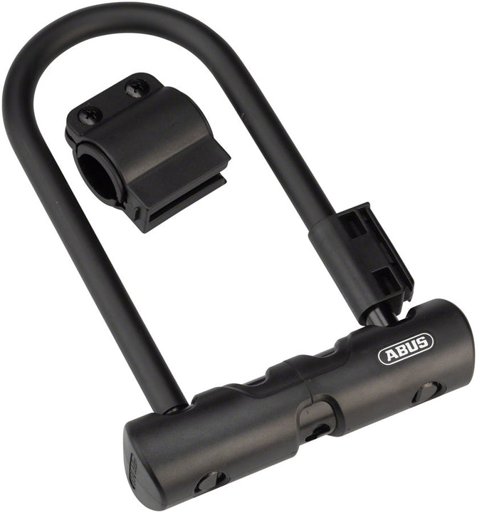 Candado en U Abus Ultra 410 de 3,9 x 7 pulgadas con llave negra. Incluye soporte.