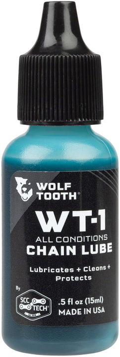 Lubricante de cadena Wolf Tooth WT-1 para todas las condiciones - 0.5 oz