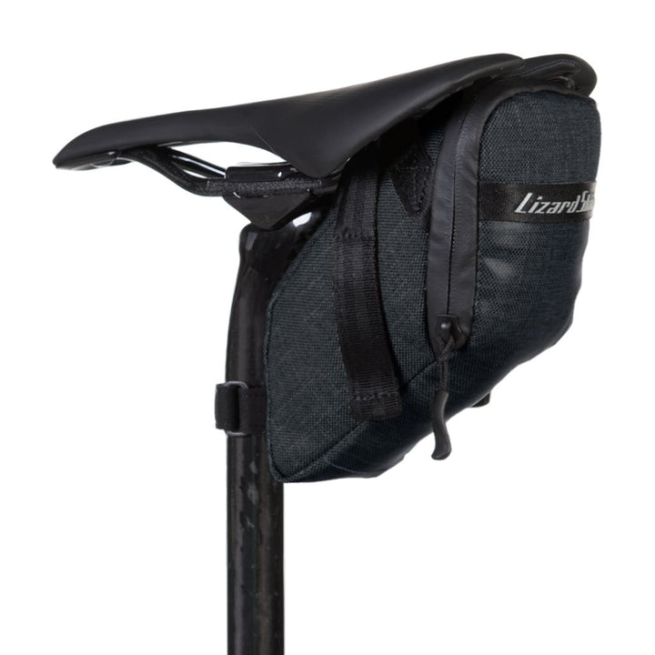Lizard skins Mega Cache Saddle Bag  Velcro Straps 9x5.1x3.7` 68.5 c.i. Jet Black