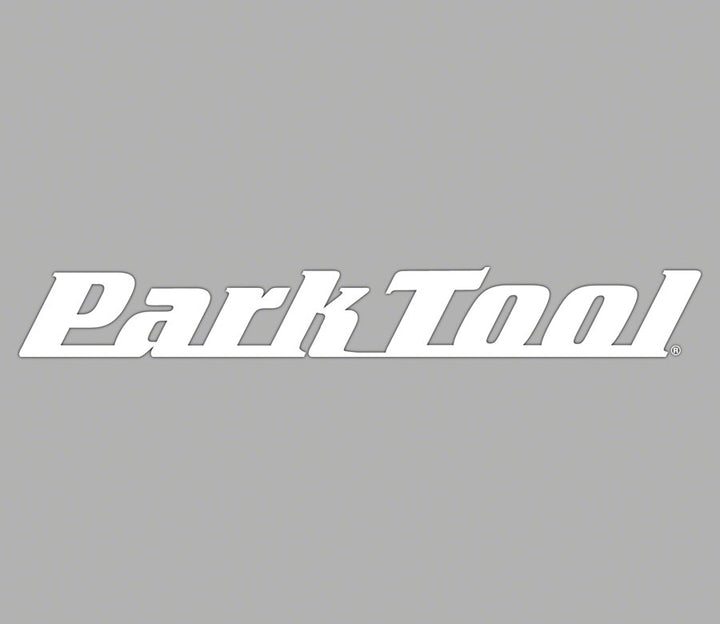 Calcomanía con el logotipo horizontal blanco de Park Tool DL-36W