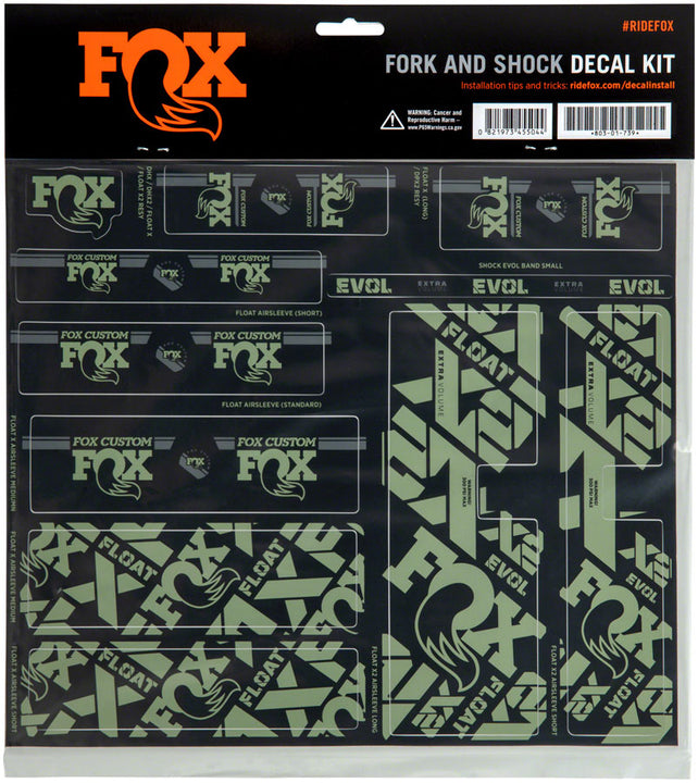 Kit de calcomanías para horquilla y amortiguador FOX - Pistacho