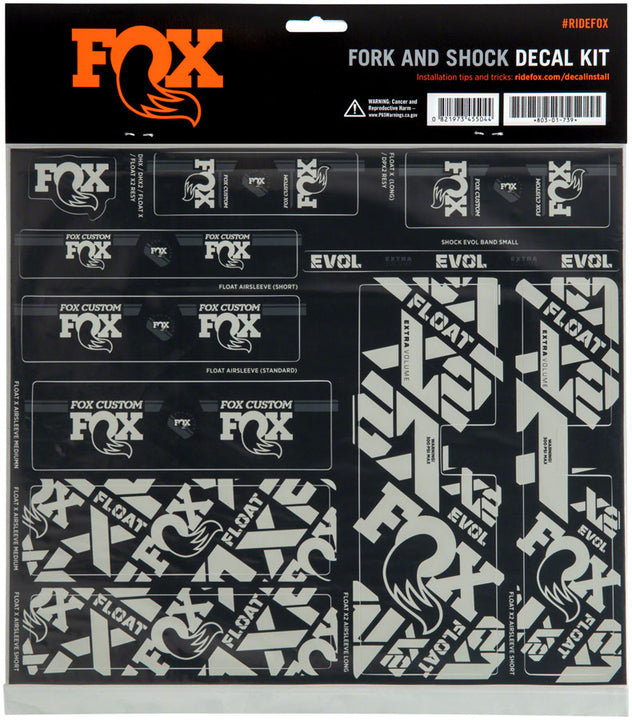 Kit de calcomanías para horquilla y amortiguador FOX - Gris acorazado