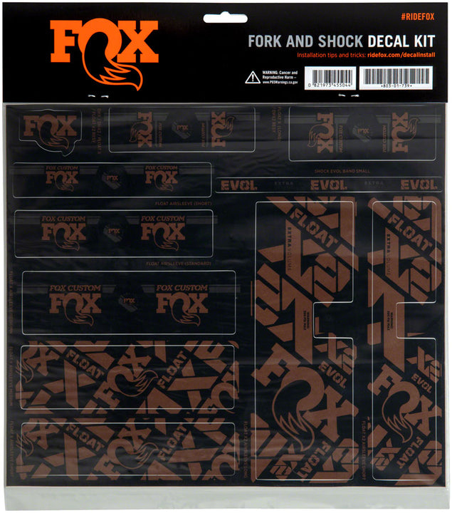 Kit de calcomanías para horquilla y amortiguador FOX - Root Beer