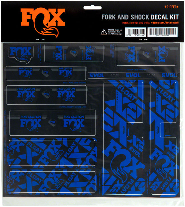 Kit de calcomanías para horquilla y amortiguador FOX - Azul