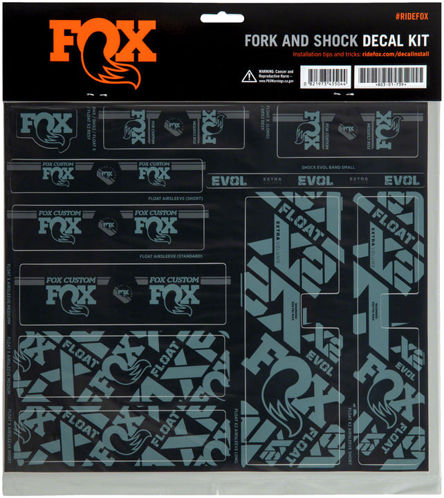Kit de calcomanías para horquilla y amortiguador FOX - Azul tormenta