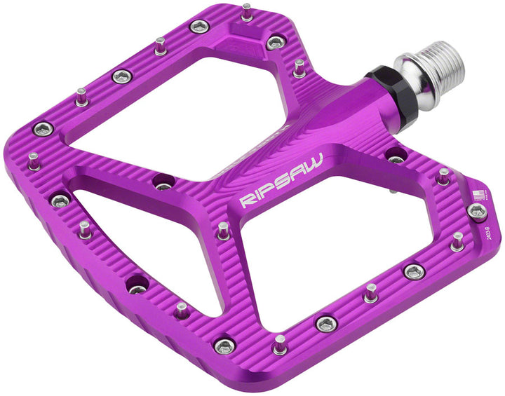 Pedales de aluminio Wolf Tooth Ripsaw - Plataforma de aluminio de 9/16" (morado ultravioleta)