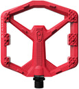 Pedales Crankbrothers Stamp 0 - Plataforma de aluminio de 9/16", color rojo brillante, tamaño grande