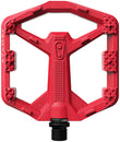 Pedales Crankbrothers Stamp 0 - Plataforma de aluminio de 9/16", color rojo brillante, tamaño pequeño