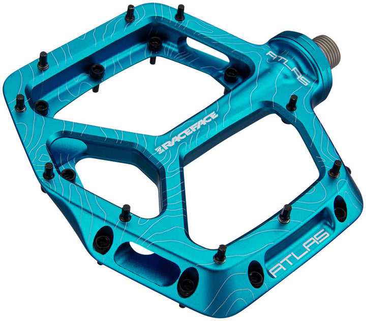 Pedales RaceFace Atlas - Plataforma de aluminio de 9/16" color turquesa