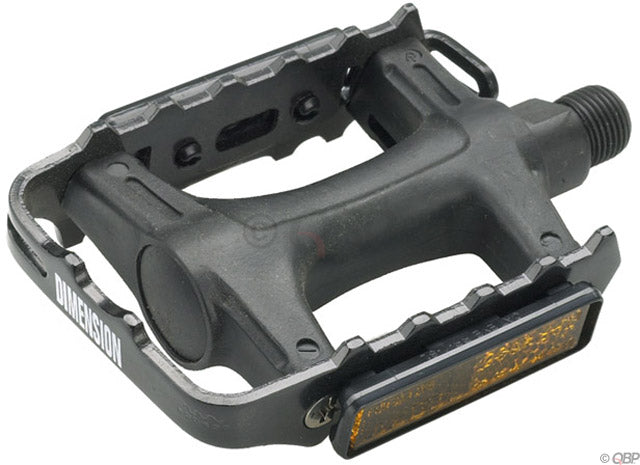 Pedales deportivos Dimension Mountain - Plataforma de plástico de 9/16" (negro)