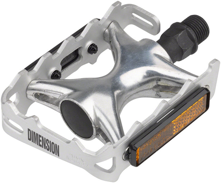 Pedales Dimension Mountain Compe - Plataforma de aluminio de 9/16" (plataforma plateada)