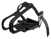 Pedales y calapiés Dimension Sport Combo - Plástico, 9/16", color negro