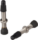 WHISKY No.7 Brass Tubeless Valves - Pair 40mm Silver