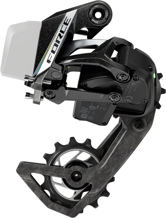 Desviador trasero SRAM Force AXS de 12 velocidades y 36 dientes máx. Batería no incluida. Jaula de carbono negra E1.