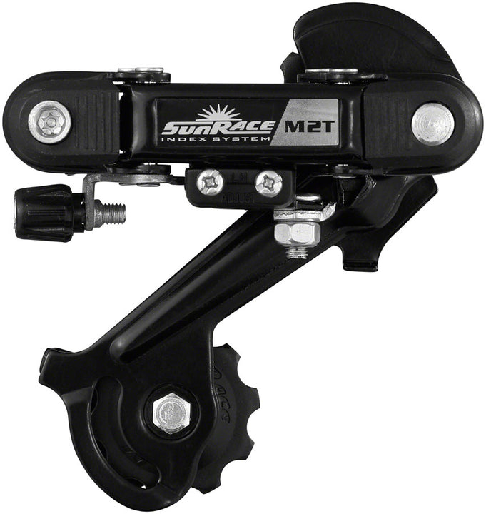 Desviador trasero SunRace M2T - 6/7 velocidades, jaula larga, directo, negro