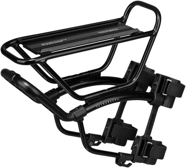 Topeak TetraRack R1 Front Rack Gravel/Road - Fork Blade Strap Mount QuickTrack Compatible - Black
