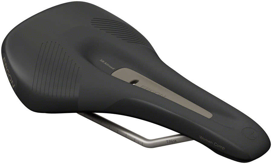 Sillín Ergon SR Allroad Comp - TiNox XP Negro para mujer, talla M/L