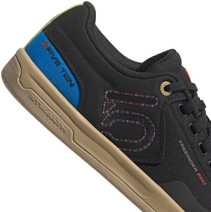 Zapatillas de lona Five Ten Freerider Pro para hombre, color negro/carbono/lima pulso 12