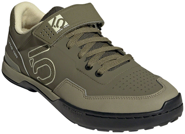 Zapatillas Five Ten Kestrel Lace Mountain sin clip para hombre, color oliva, beige arena y verde órbita, talla 9.5