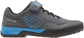 Zapatillas de ciclismo de montaña Five Ten Kestrel Lace sin clip - Gris Five para mujer / Cian Shock / Negro Core 5.5