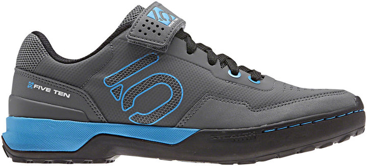 Zapatillas de ciclismo de montaña Five Ten Kestrel Lace sin clip - Gris Five para mujer / Cian Shock / Negro Core 5.5