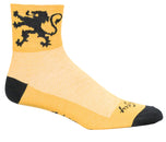 Calcetines clásicos del León de Flandes de SockGuy - Amarillo, 7,6 cm, talla L/XL