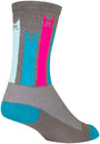Calcetines SockGuy Crew Felines - 15 cm, gris/rosa/verde azulado, tallas grandes/extra grandes