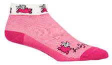 Calcetines clásicos de cerdos voladores SockGuy - Rosa de 2,5 cm para mujer, talla pequeña/mediana