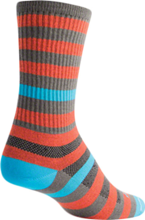 Calcetines SockGuy Crew Metro - 15 cm, naranja/gris, talla pequeña/mediana