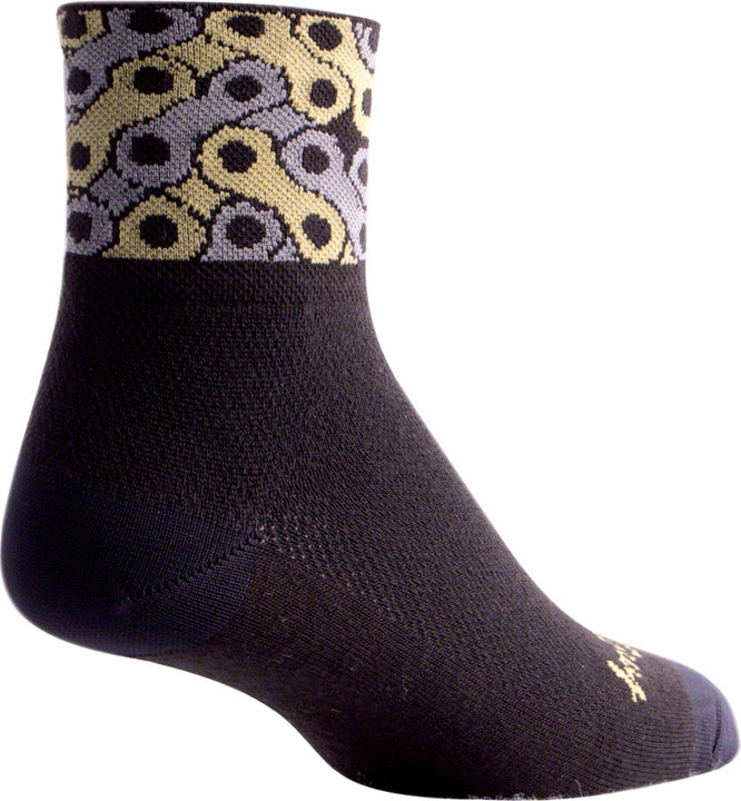 Calcetines clásicos SockGuy Links - 7,6 cm, negros, talla pequeña/mediana