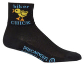 Calcetines clásicos de motociclista SockGuy - 7,6 cm, negros, talla pequeña/mediana para mujer