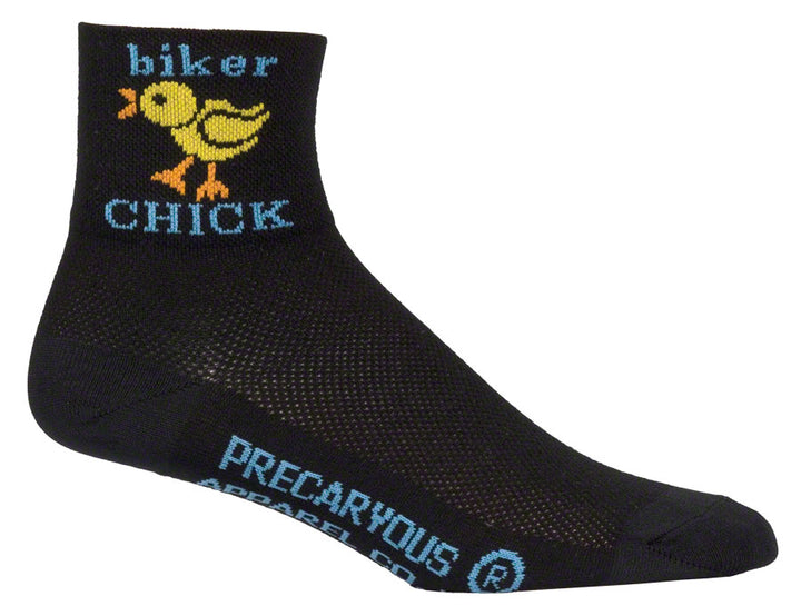 Calcetines clásicos de motociclista SockGuy - 7,6 cm, negros, talla pequeña/mediana para mujer