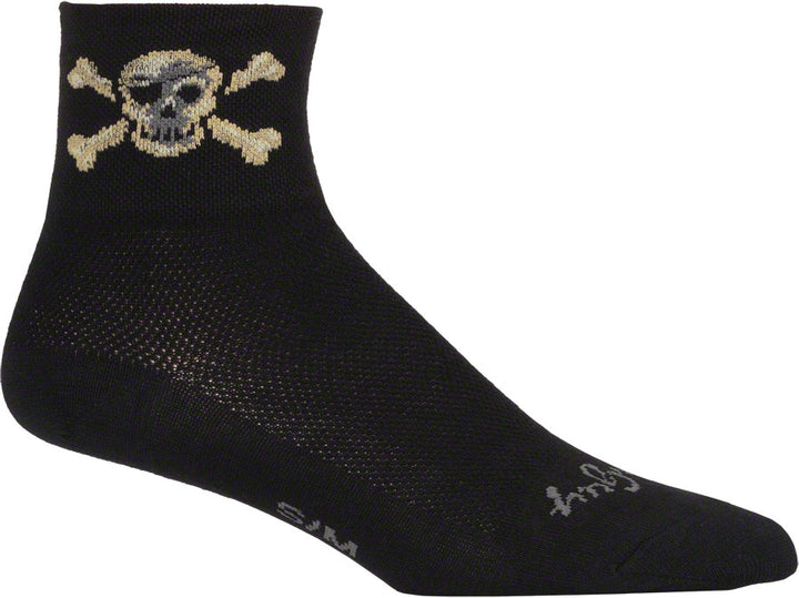 Calcetines pirata clásicos SockGuy - 7,6 cm, negros, talla pequeña/mediana