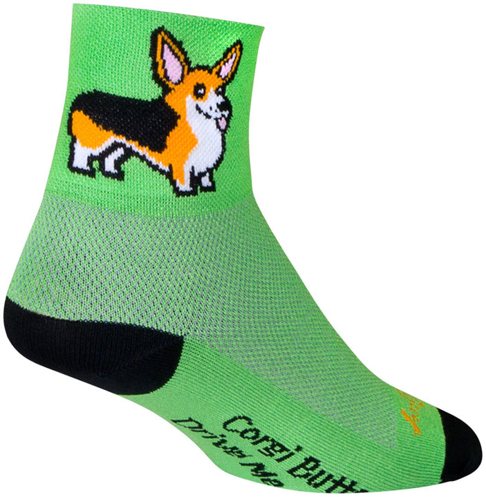 Calcetines clásicos Ernie de SockGuy - Verdes, 3 pulgadas, talla pequeña/mediana
