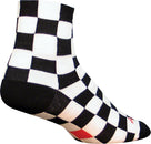 Calcetines clásicos Ridgemont de SockGuy - 7,6 cm, cuadros blancos y negros, talla pequeña/mediana