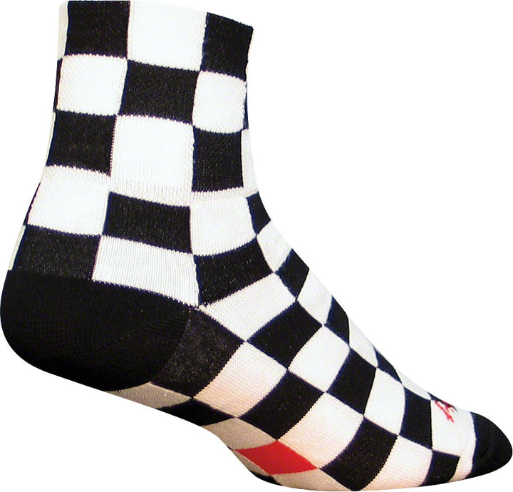 Calcetines clásicos Ridgemont de SockGuy - 7,6 cm, cuadros negros y blancos, talla grande/extra grande