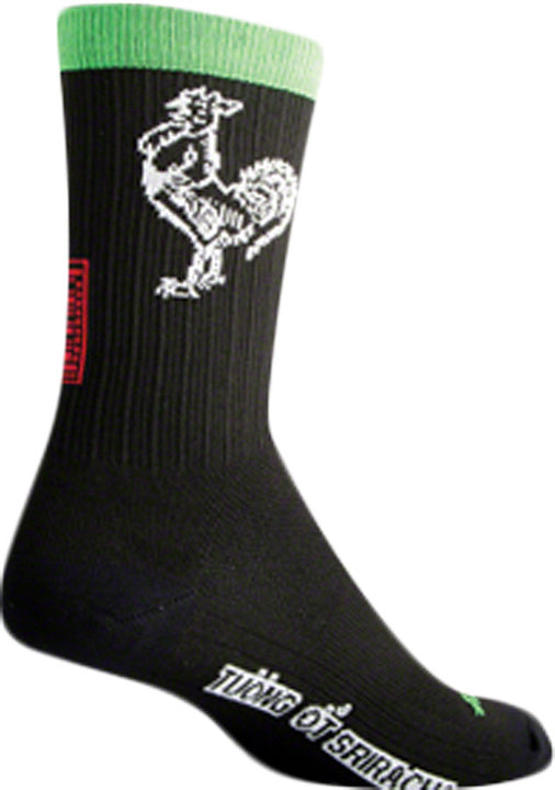Calcetines SockGuy SGX Sriracha - 15 cm, negros, talla L/XL