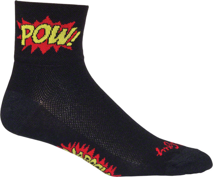 Calcetines SockGuy Classic Boom Pow - 7,6 cm, negros, talla L/XL