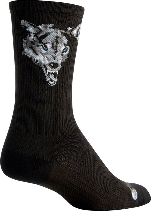 Calcetines SockGuy SGX Wolf - 15 cm, negros, talla pequeña/mediana