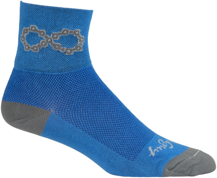 Calcetines clásicos infinitos SockGuy - 7,6 cm, azul, talla pequeña/mediana