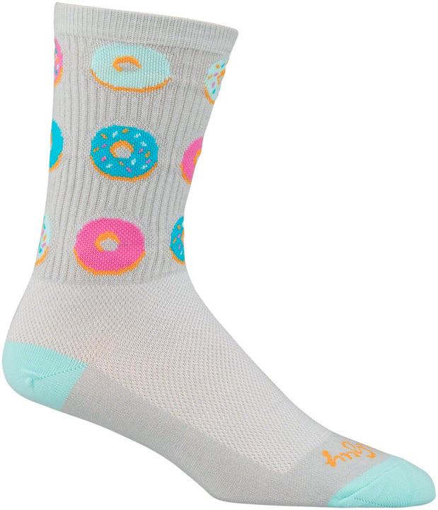 Calcetines esmaltados SockGuy Crew - Grises, 5 pulgadas, talla pequeña/mediana