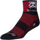 Calcetines clásicos reventados SockGuy - Rayas negras/rojas de 7,6 cm (talla pequeña/mediana)