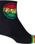 SockGuy Classic Rasta Ride Socks - 3" Black/Rasta Large/X-Large