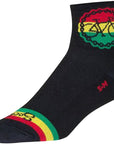 SockGuy Classic Rasta Ride Socks - 3" Black/Rasta Large/X-Large