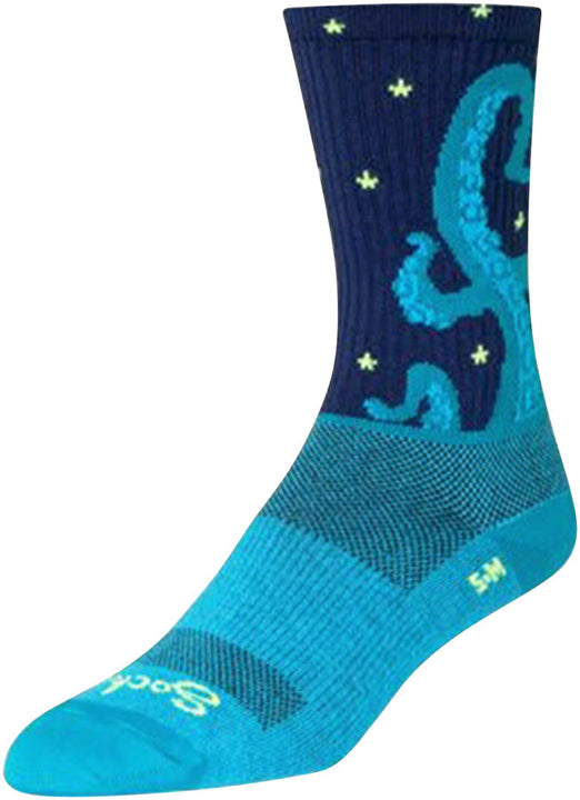 Calcetines SockGuy Crew Kraken - 15 cm, azul, talla L/XL