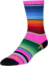 SockGuy Crew Siesta Socks - 6" Pink/Multi-Color Small/Medium