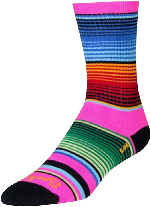 Calcetines Siesta de SockGuy Crew - Rosa/Multicolor, 15 cm, tallas grandes/extra grandes