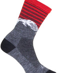 SockGuy Summit Wool Socks - 6" Gray/Red/White Large/X-Large