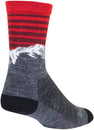 Calcetines de lana SockGuy Summit - 15 cm, gris/rojo/blanco, talla L/XL