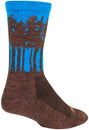 Calcetines de lana Treeline de SockGuy - Marrón/Azul, 15 cm, talla pequeña/mediana